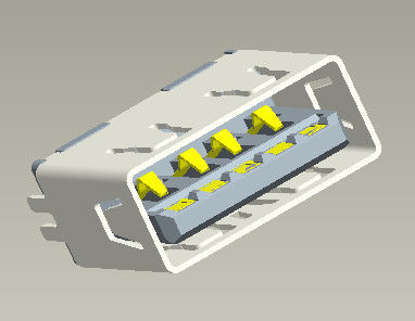 1.0Amp Kecepatan Tinggi Usb 3.0 A Connector 11.5mm Vertikal 180° Tipe SMT