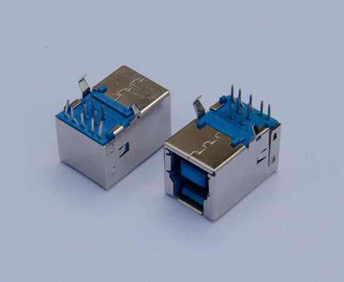 1.0Amp Konektor Usb 3.0 B Kecepatan Tinggi Sudut Kanan Tipe Dip 90°