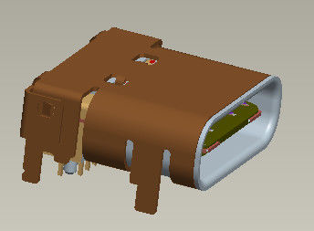 Female Usb 3.1 Konektor Tipe C Reversibel SMT Dip 1.2mm 10000 Siklus Min