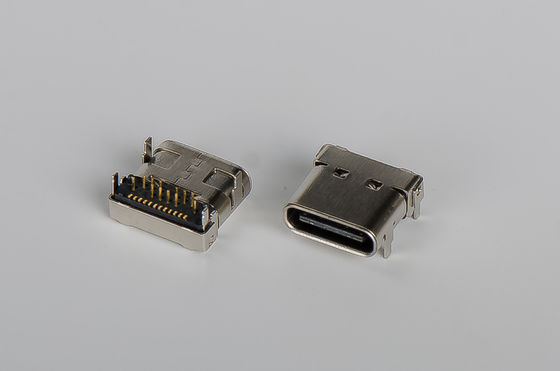 Female Usb 3.1 Konektor Tipe C Reversibel SMT Dip 1.2mm 10000 Siklus Min