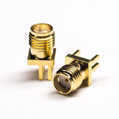 50Ω Gold Plating SMA RF Coaxial Connector Dip Type Coaxial Pcb Connector