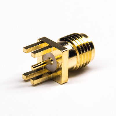 50Ω Gold Plating SMA RF Coaxial Connector Dip Type Coaxial Pcb Connector