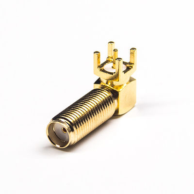 Konektor Coaxial RF SMA Konektor Coaxial PCB 20mm Sudut Kanan