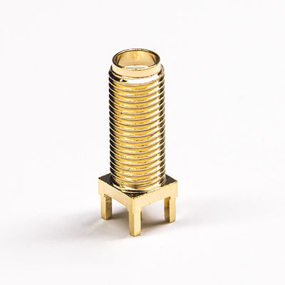 50Ω Gold Plating SMA Coaxial Cable Female Connector Dip Type L 20mm