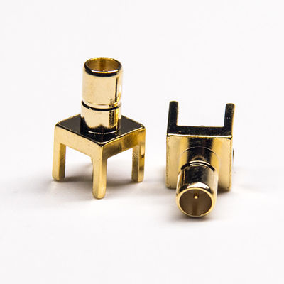 4 Lubang Gold Plating RF SMB Connector Untuk PCB Mount L 11.5MM