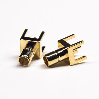 4 Lubang Gold Plating RF SMB Connector Untuk PCB Mount L 11.5MM