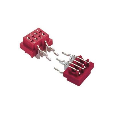 Konektor Tipe Celup Wadah PCB 1.27mm * 1.5mm Sudut Kanan Perempuan