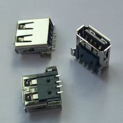 USB 2.0 A Jenis Konektor Wanita Sudut Kanan SMT Tipe